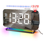 LED Digital Projector Rotatable Projection Snooze Alarm Clock FM Radio USB