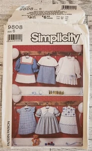 Vintage Simplicity 9808 Girl's Dresses with Variations ~ Size 6 - Picture 1 of 3