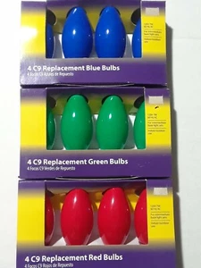  3 boxes of(1 Of Ea Red, Green & Blue Light Keeper Pro 4 C9 Replacement Bulbs 7W - Picture 1 of 5