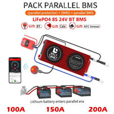 Daly 2A Parallel LiFePO4 8S 24V 100A -200A BMS Battery Board Bluetooth Module SU