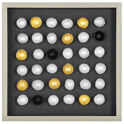 Caja de sombra de tazas de cerámica dorada y plateada decoración de pared Foto 1 de 4