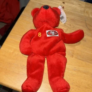 NFL Salvino's Bammers San Francisco Steve Young #8 Red Plush Beanie Bear NEW tag - Picture 1 of 3
