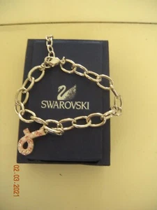 Swarovski Crystal Charm Bracelet and Cancer Awareness Charm - Picture 1 of 1