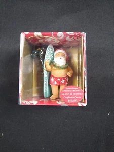 Island Heritage Hawaiian Surfboard Santa Ornament Hawaii Surfing Palm Tree 13055 - Picture 1 of 4
