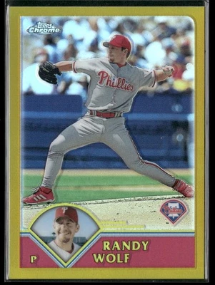 2003 Topps cromo #57 Randy Wolf refractores de oro #/449 Foto 1 de 2