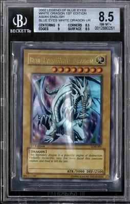 Yu-Gi-Oh 1st Edition Asian English Blue-Eyes White Dragon LOB-001 BGS 8.5 YuGiOh - Image 1 of 2