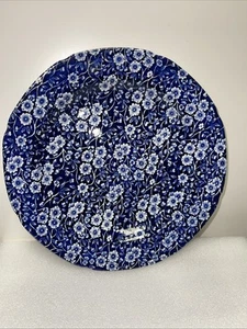Burleigh Staffordshire Blue Calico 10.5" Dinner Plate No Chips Vintage - Picture 1 of 3