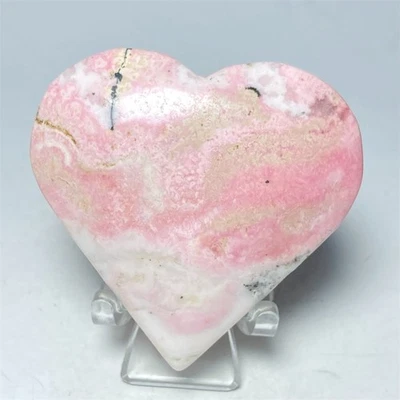 77g  Natural Red Rhodonite Heart Quartz Crystal Stone Healing Argentina Q314 - Image 1 of 4