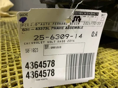 Used Left Headlight Assembly fits: 2014 Chevrolet Volt Left Grade A Foto 1 de 4