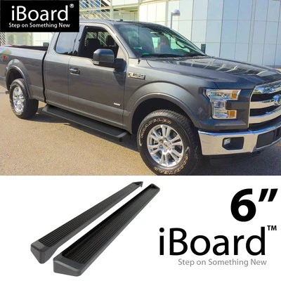 APS Running Board 6in Aluminum Black Fit Ford F150 Super Cab&17-25 F250 15-25 Foto 1 de 4