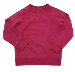 Primary Kids Fleece Crew Sweatshirt Dark Pink Cozy Cotton Blend Size 4/5 Years - Picture 1 of 8