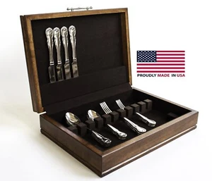 Vajilla American Chest Company Traditions pecho 10 ranuras estante nogal inglés inglés - Imagen 1 de 3