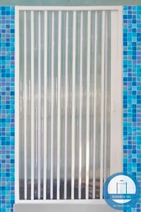 BOX DOCCIA IN PVC UNA ANTA RIDUCIBILE CM100. h CM 185. APERTURA LATERALE. - Foto 1 di 6