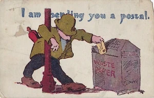 Postcard I Am Sending You A Postal Comic Undivided Posted Ringtown PA 1909 - Picture 1 of 2