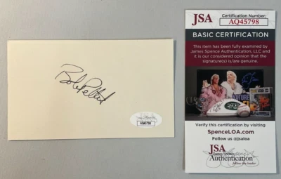 Bob Pettit Signed 3x5 Card JSA Certified HOF 1970 St. Louis Hawks First NBA MVP! - Image 1 of 4