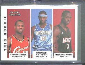2003-04 Fleer Tradition Basketball Trio Rookie #300 LeBron James, Dwayne Wade, 