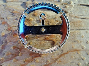 Rope Round Pronged Rhodium Silver Plated Brooch/Pendant 30.5mm (pkg 6) 0658 - Picture 1 of 9