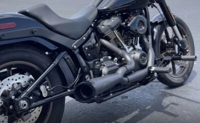 2018-2024 Harley Softail Two Brothers Full Exhaust System Turnout Black - Image 1 of 3