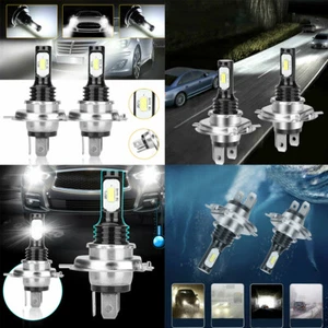 US 4-8 Pcs H4 LED Headlight Bulbs Cool Super Bright Wider Vision strong Beam Kit - Picture 1 of 18