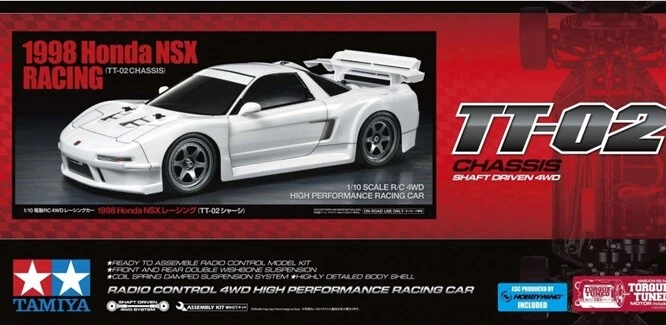 Tamiya 300058739 - 1:10 RC Honda Nsx 1998 Course TT-02 - Neuf - Photo 1/1