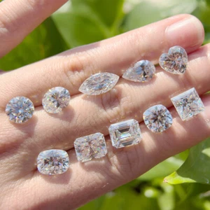 Loose Moissanite Asscher Cut Real Gem Stone W. GRA Certificate All Sizes VVS1 D - Picture 1 of 24