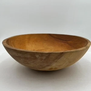 Large Antique Round Wood Dough Bowl Original Patina 15"x 14" x 15" Farmhouse - Bild 1 von 15