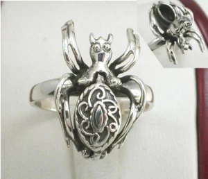ANILLO VENENO ARAÑA PLATA ESTERLINA .925 ÚNICO talla 10 estilo # r1242 - Imagen 1 de 1
