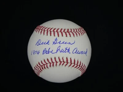 DICK GREEN SIGNED OFFICIAL OMLB BASEBALL W/ "1974 BABE RUTH AWARD"  - JSA COA - Image 1 of 4