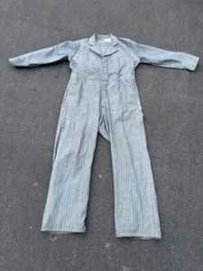 Vintage 50s Universal Overall Co. Stone Cutter Herringbone Mechanic Coveralls 46 - Picture 1 of 5