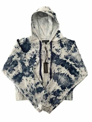 Sudadera con capucha para mujer Blank NYC PEQUEÑA recortada azul tie-dye cremallera completa mangas largas nueva con etiquetas Foto 1 de 4