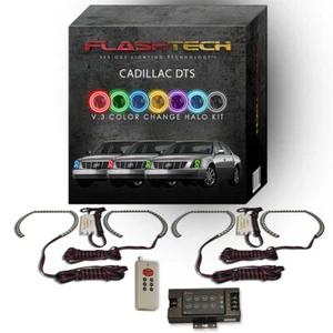 RGB Multi Color LED Halo kit with RF Remote for 06-11 Cadillac DTS Headlights - Picture 1 of 7