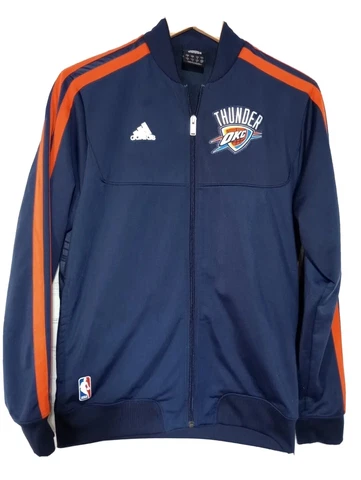 OKC thunder NBA basketball adidas navy athletic zip up jacket size Small Cover