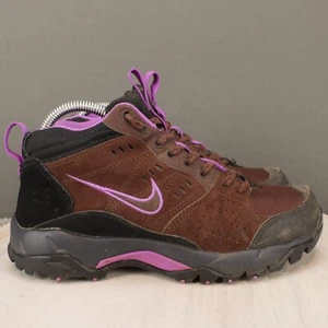 Nike ACG Hiking Boots Womens 8 Brown Leather Waterproof Trail Outdoors Nature - Picture 1 of 9