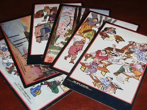 ORIGINAL SET OF SIX DOUGLAS SLADEN TUCK POSTCARDS, QUEER THINGS ABOUT JAPAN 544 - Picture 1 of 4