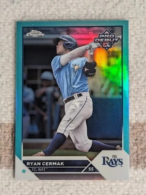 2023 RYAN CERMAK Topps Chrome Pro Debut /75 Aqua Refractor #PDC-1 - Image 1 of 3