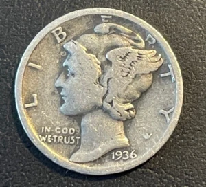 1936 Mercury Silver Dime - Picture 1 of 4