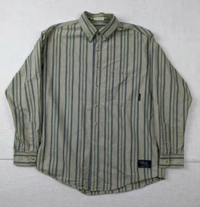 Timberland Weathergear camicia uomo a righe con bottoni taglia M cotone blu e beige - Foto 1 di 5