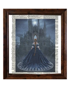 FRAMED Gothic Cinderella Dictionary Page Art Print Wall Decor  - Picture 1 of 2