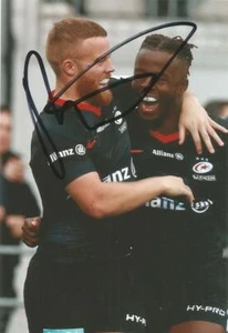 SARACENS RUGBY UNION: ROTIMI SEGUN SIGNED 6x4 ACTION PHOTO+COA - Picture 1 of 1