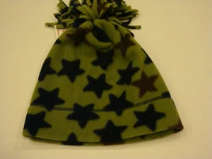 NWT Hanna Andersson S 1-3Y Fleece Green Navy Stars Hat - Picture 1 of 2