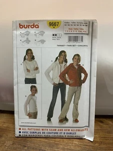 BURDA Sewing Pattern 9667 Childs Winter Jacket, Cardigan, Long TShirt Size 7-14 - Picture 1 of 2