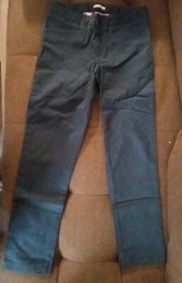 Pantalones chinos Lands' End para niñas elásticos con lápiz delanteros clásicos azul marino 10 entrepiernas 25 #26 Foto 1 de 2