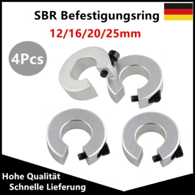 4PCS SBR12/16/20/25mm Befestigungsring Linear Rail Shaft Stop Collar Fixing Ring - Bild 1 von 4