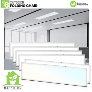 6 Pcs 1x4 LED Flat Panel Light 4000LM 5000K Dimmable Drop Ceiling Recessed Light - Picture 1 of 12
