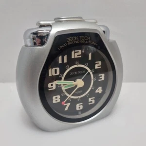 Vintage Zeon Tech Glow in The Dark Wecker Silber Quarz Japan beleuchtet - Bild 1 von 9