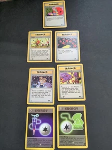 Pokemon 2001 Team Rocket 7 trainer cards, 2 1st edition light play - Picture 1 of 10