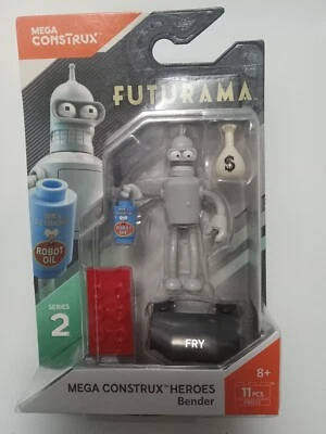 Mega Construx Heroes Series 2 FUTURAMA RARE MISPRINT BENDER/FRY - Image 1 of 4