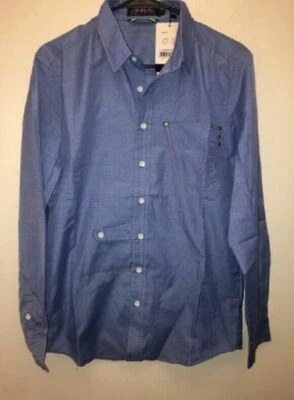 CAMISA DE VESTIR DOUBLJU HOMBRE MANGA LARGA, AZUL, PEQUEÑA Foto 1 de 2