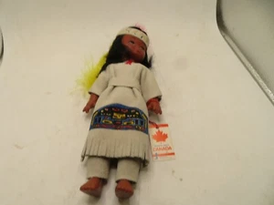 Alaska Eskimo Doll Figure leather Dressed by Creations du Vagabond Canada 10 IN - Picture 1 of 4