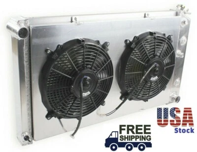 3Row Radiator&Fan For 1971-1979 1987-1990 Chevy Caprice Classic Deville Cadillac - Image 1 of 4